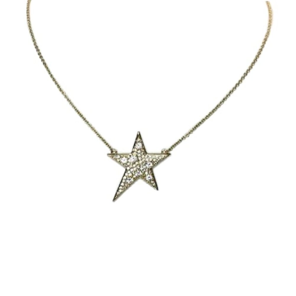 Melinda Maria Silver Star Crystal Pendant Necklace